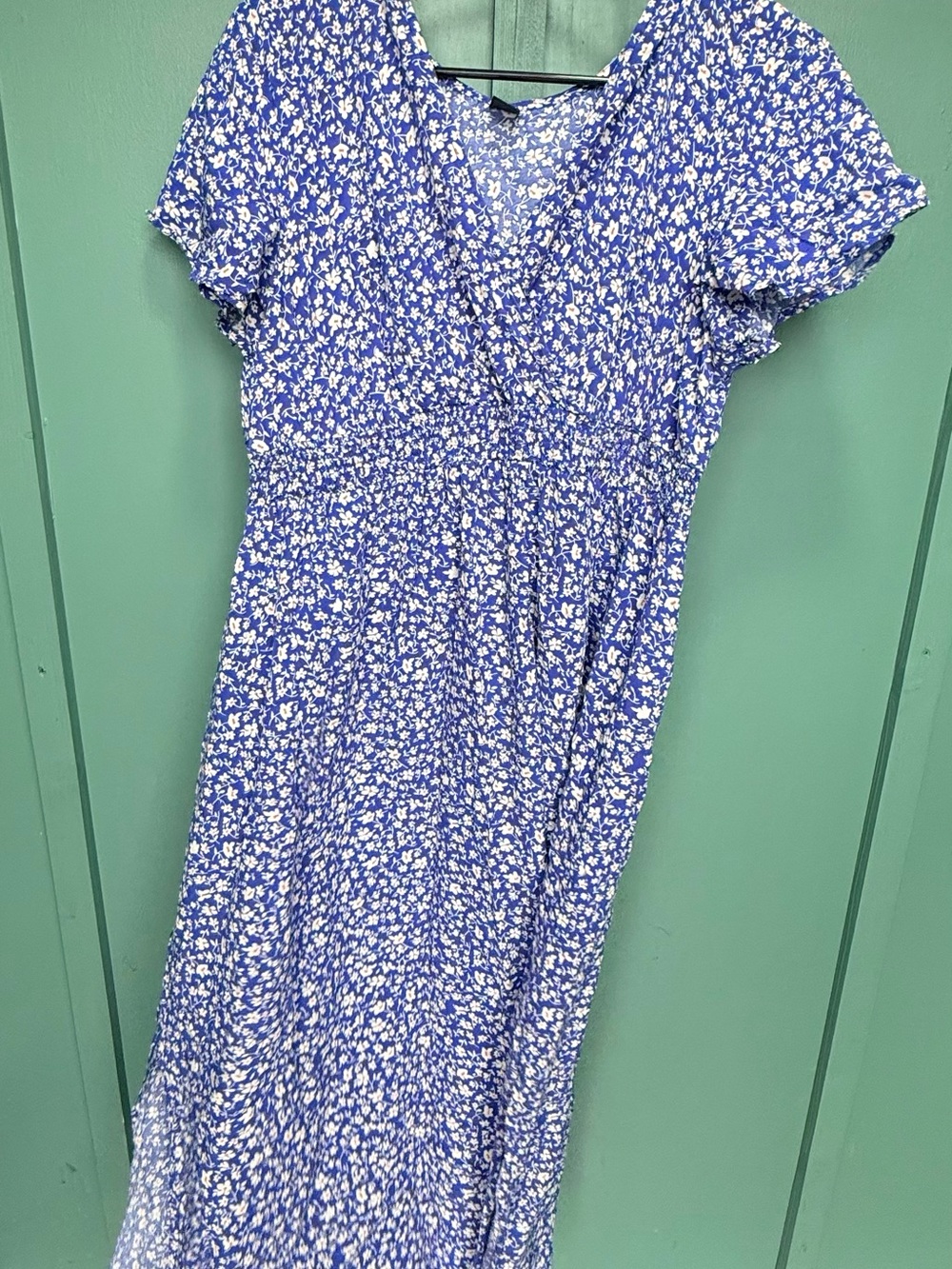 SHEIN Blue and White Floral Maxi Dress